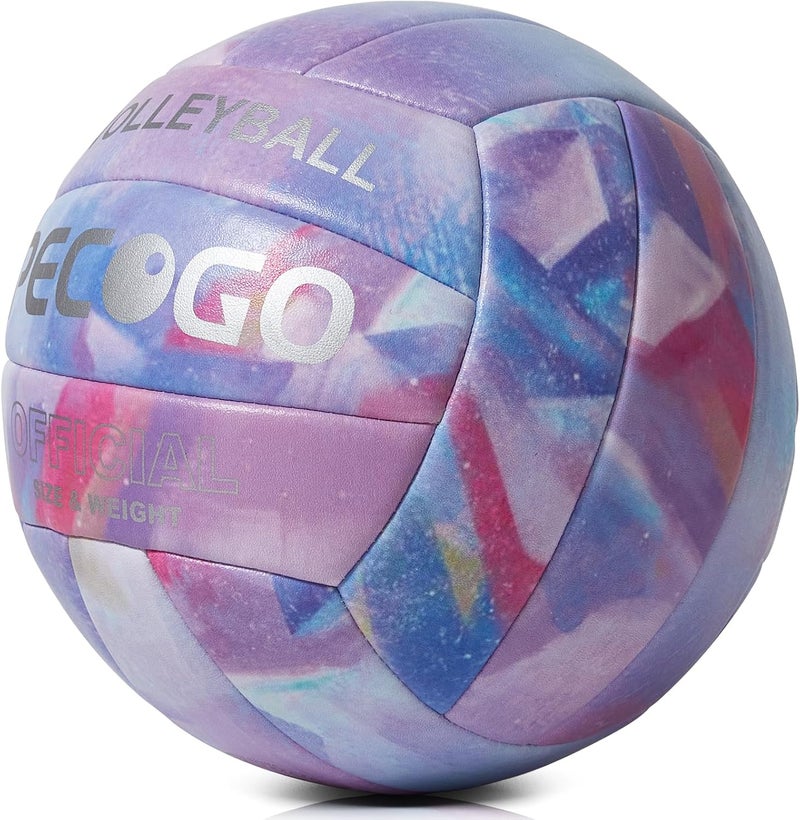 PECOGO Volleyball Size 5 PU Leather Soft Indoor Outdoor Volleyballs Sports Training Game Play Ball for Beginner, Teenager, Adult, 8.2 - Image 3